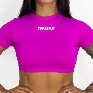 Cropped manga curta | Pink love | Suprema
