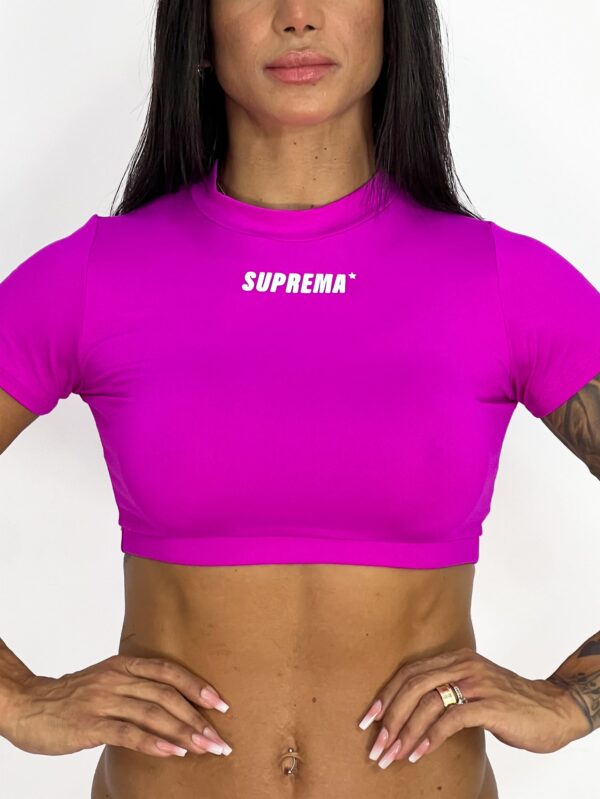 Cropped manga curta | Pink love | Suprema