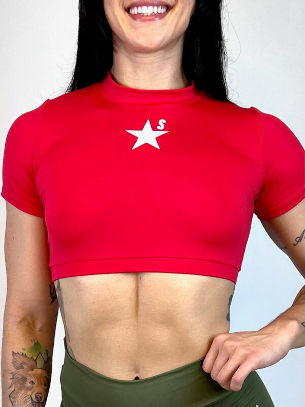 Cropped manga curta vermelho | Estrela - Imagem 2