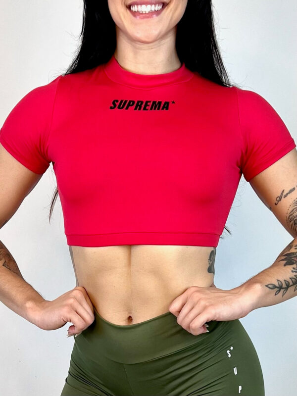 Cropped manga curta vermelho | Suprema - Imagem 2