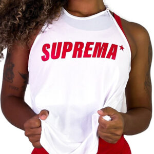 Regata clássica | Branco com vermelho | Suprema