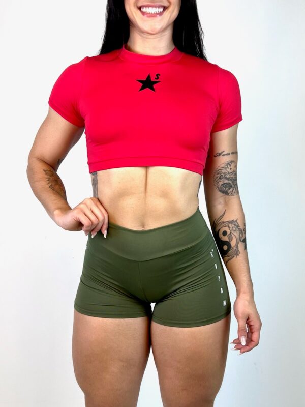 Cropped manga curta vermelho | Estrela