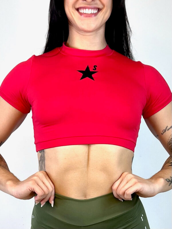 Cropped manga curta vermelho | Estrela - Imagem 3